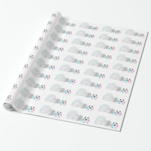 Pinguine und Iglu Geschenkpapier