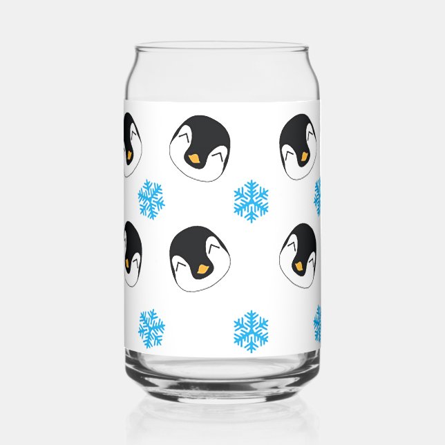 Pinguine und Schneeflocken Dosenglas (Vorderseite)