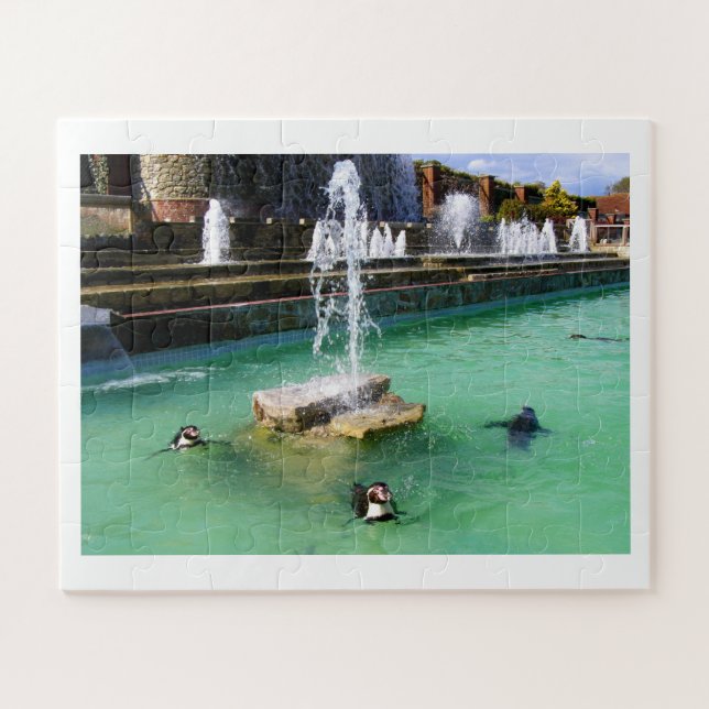 Pinguine und Springbrunnen (Horizontal)