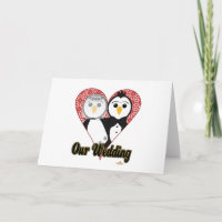 Pinguine Wedding Lace Herz Unsere Hochzeit