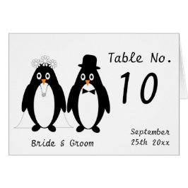Pinguine Wedding Tischnummer
