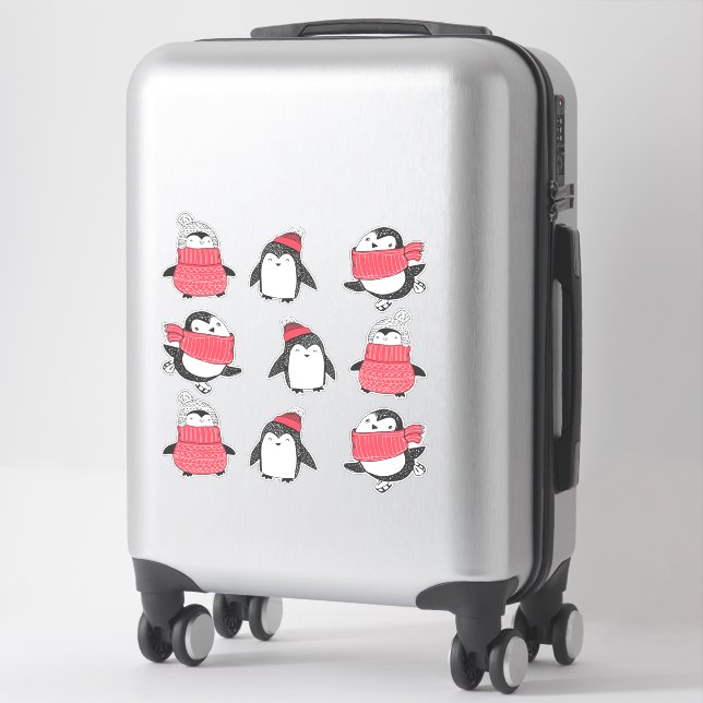 Pinguine Winter Niedlich Snow Birds Aufkleber (Koffer)