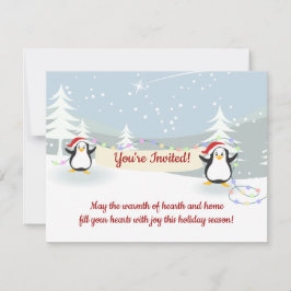 Pinguine Winterlandschaft Weihnachts-Party Einladung