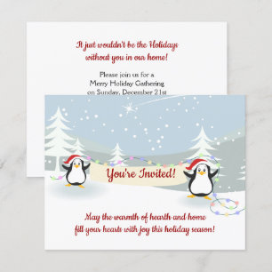 Pinguine Winterlandschaft Weihnachts-Party Einladung