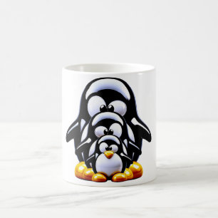 Pinguinfamilie gestapelt kaffeetasse