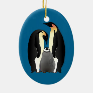 Pinguinfamilie Keramik Ornament