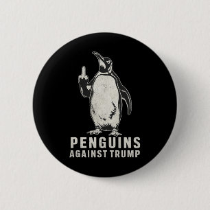 Pinguinflossen hoch Mittelfinger Pinguine gegen Button