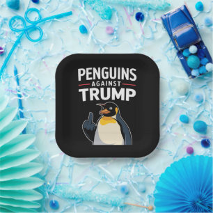 Pinguinflossen hoch Widerständige Pinguine gegen T Pappteller