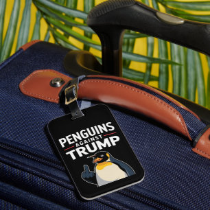 Pinguinflossen hoch Widerstandspinguine gegen Trum Gepäckanhänger