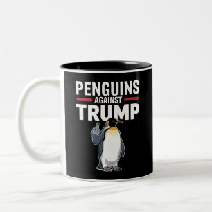 Pinguinflossen hoch Widerstehen Pinguinen gegen Tr Zweifarbige Tasse