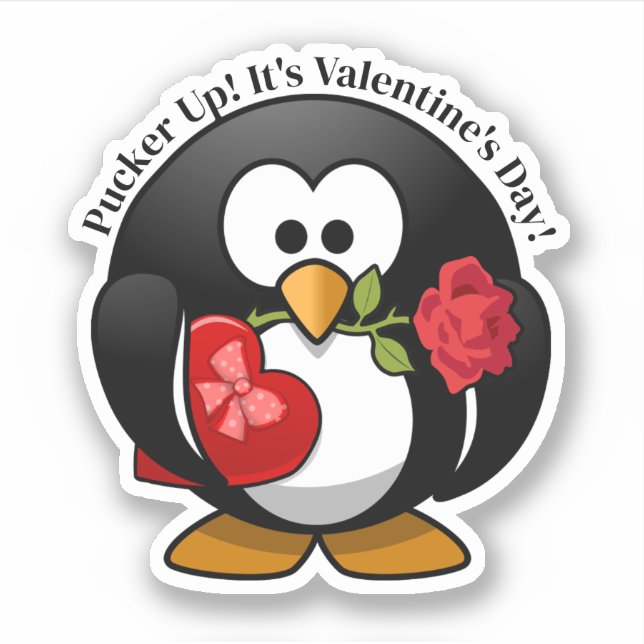 Pinguingeschenke zum Valentinstag Aufkleber (Vorderseite)
