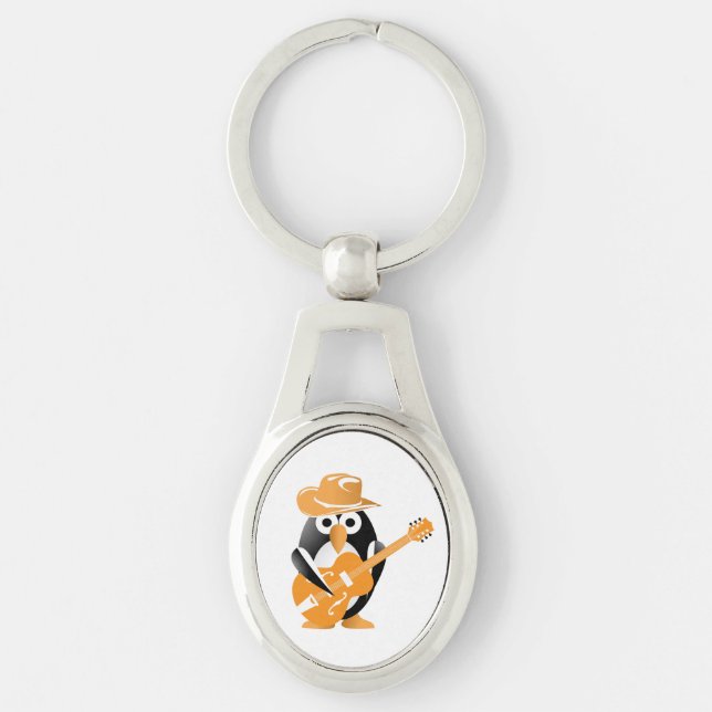 Pinguingitarrist Schlüsselanhänger (Vorderseite)