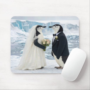 Pinguinhochzeit auf einem arktischen Gletscher Mousepad