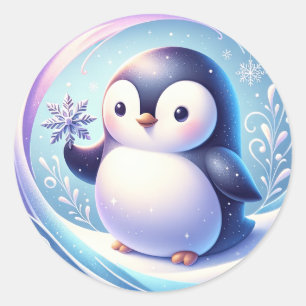 Pinguinkleber Runder Aufkleber