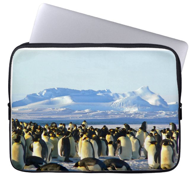 Pinguinkolonie auf Eis Laptopschutzhülle (Vorderseite)