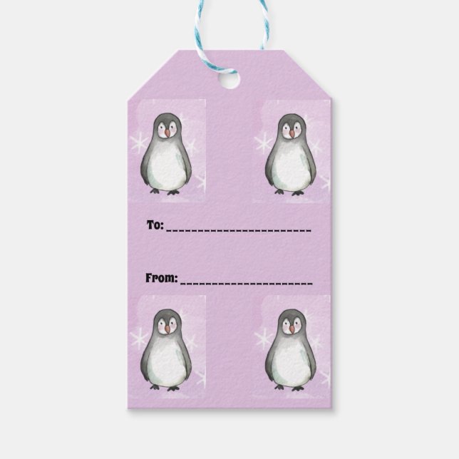 Pinguinmotiv Geschenkanhänger (Vorderseite)