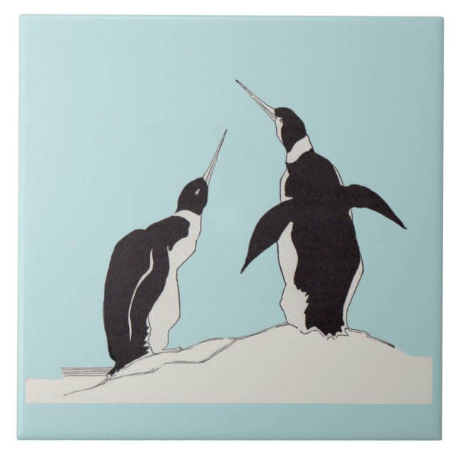 Pinguinpaar Fliese (Vorderseite)