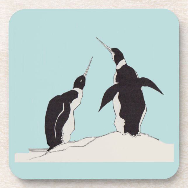 Pinguinpaar Untersetzer (Vorderseite)