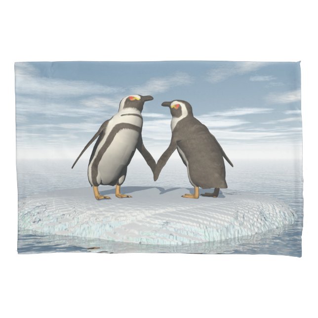 Pinguinpaare Kissenbezug (Vorderseite)