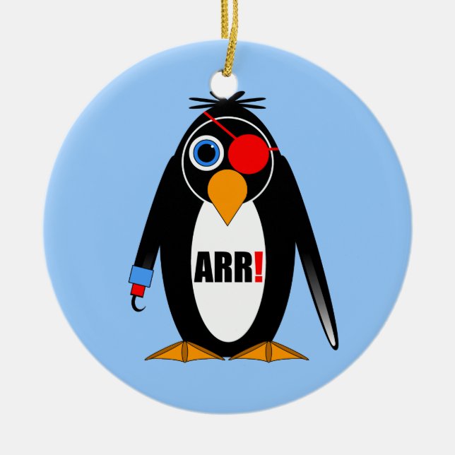 Pinguinpirat Keramikornament (Vorne)