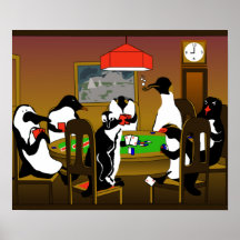 Pinguinplakat für Poker