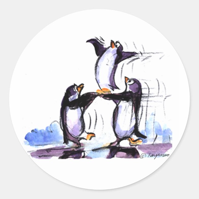 Pinguinprymid Runder Aufkleber (Vorderseite)