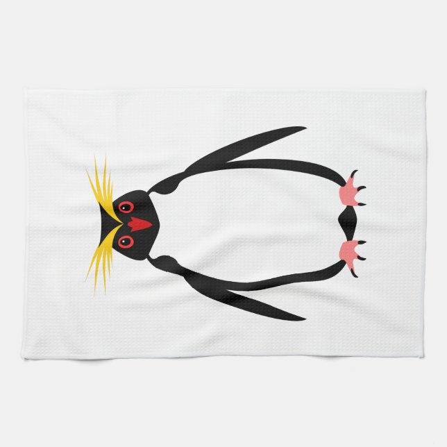 Pinguinrockhopper oder Makaroni Geschirrtuch (Horizontal)