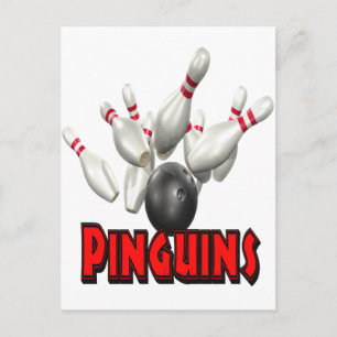 Pinguins Bowling Postkarte