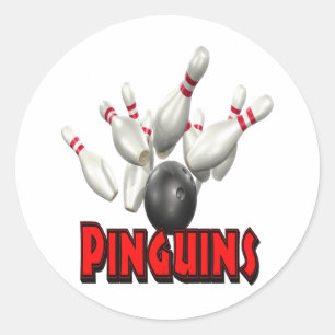 Pinguins Bowling Runder Aufkleber