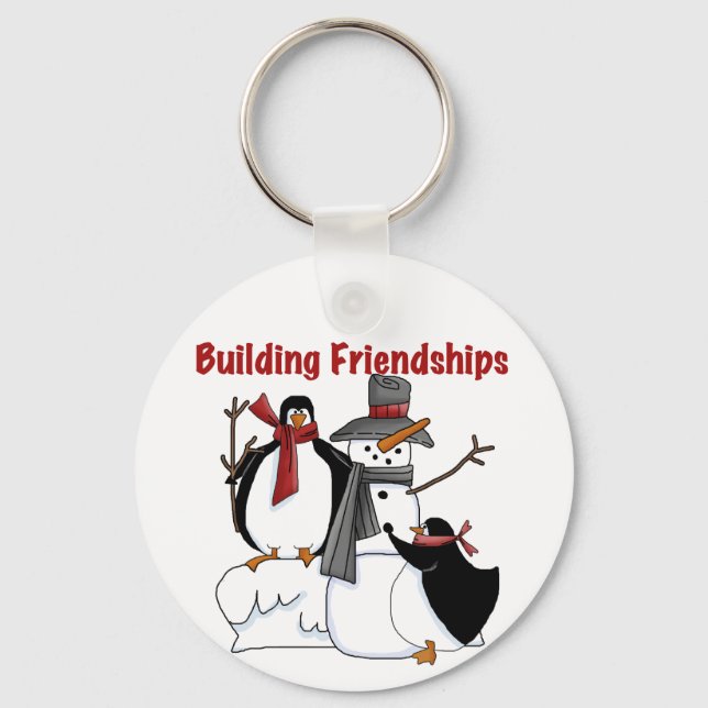 Pinguins Gebäude Freundschaftskleidung - Geschenke Schlüsselanhänger (Vorderseite)