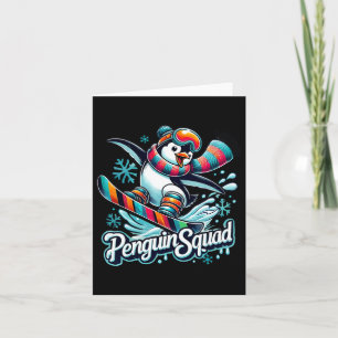 PinguinSquad Wintersport Snowboarden und Ski A Karte