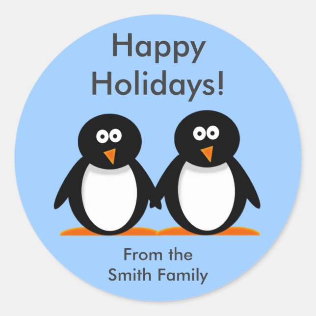 Pinguinsticker Runder Aufkleber (Vorderseite)