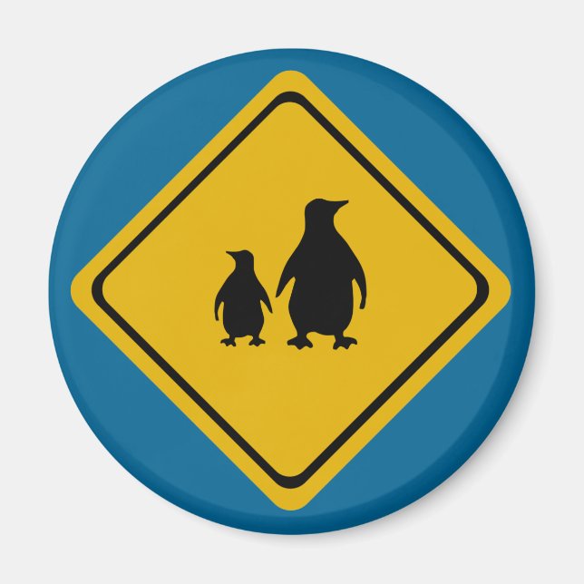Pinguinstraßenschild Magnet (Vorne)