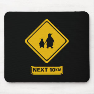 Pinguinstraßenschild Mousepad