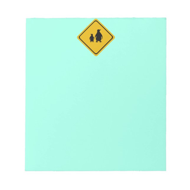 Pinguinstraßenschild Notizblock (Vorderseite)