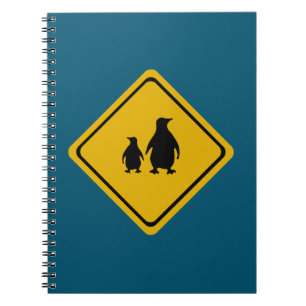 Pinguinstraßenschild Notizblock