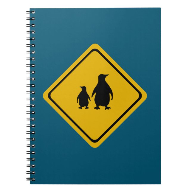 Pinguinstraßenschild Notizblock (Vorderseite)