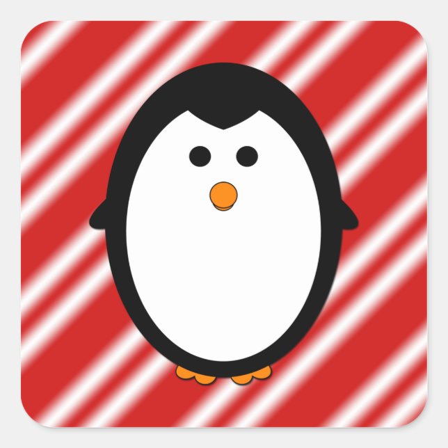 Pinguinstreifen Quadratischer Aufkleber (Vorderseite)