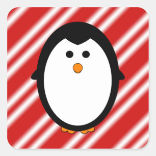 Pinguinstreifen Quadratischer Aufkleber