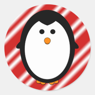 Pinguinstreifen Runder Aufkleber