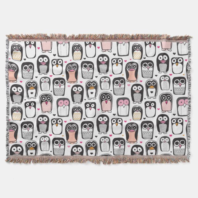 Pinguinvogel-Illustrationshintergrund Decke (Vorderseite)