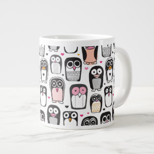 Pinguinvogel-Illustrationshintergrund Jumbo-Tasse