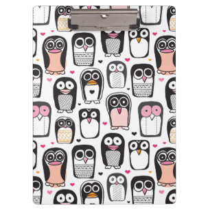 Pinguinvogel-Illustrationshintergrund Klemmbrett