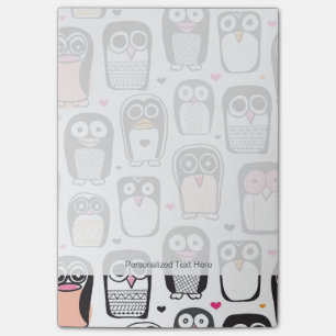 Pinguinvogel-Illustrationshintergrund Post-it Klebezettel