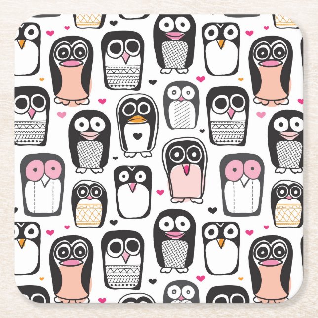 Pinguinvogel-Illustrationshintergrund Rechteckiger Pappuntersetzer (Vorderseite)