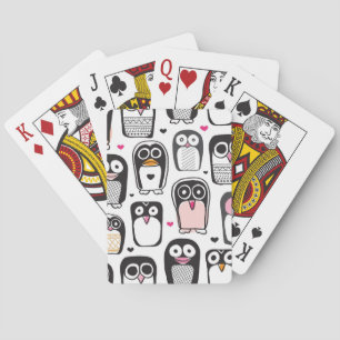Pinguinvogel-Illustrationshintergrund Spielkarten