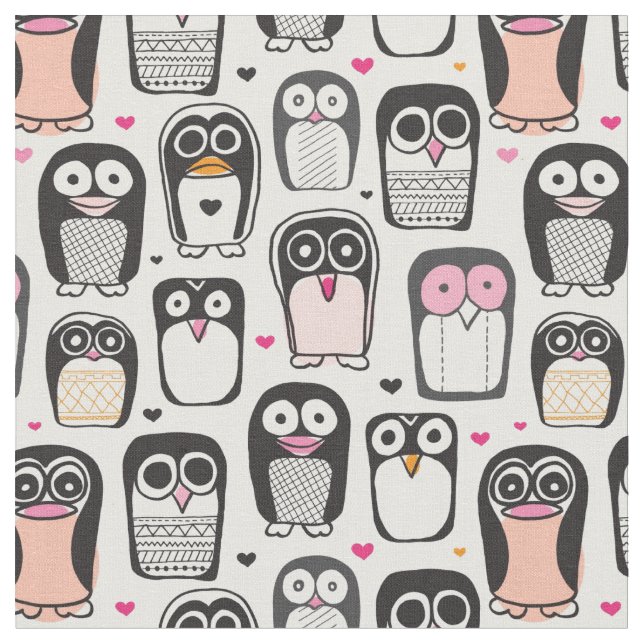 Pinguinvogel-Illustrationshintergrund Stoff (Nahaufnahme)