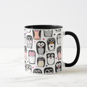 Pinguinvogel-Illustrationshintergrund Tasse