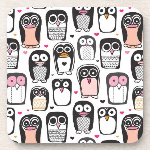 Pinguinvogel-Illustrationshintergrund Untersetzer