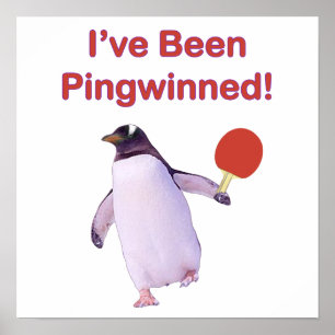 Pingwinned Ping Pong Poster